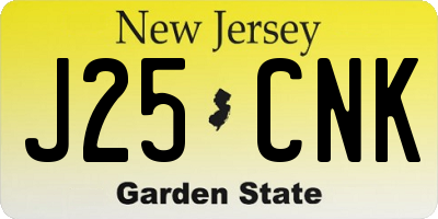 NJ license plate J25CNK