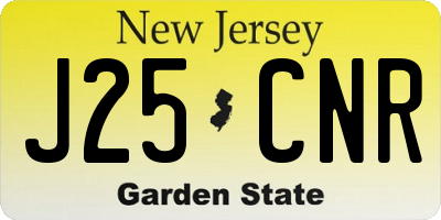 NJ license plate J25CNR