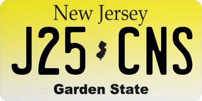 NJ license plate J25CNS