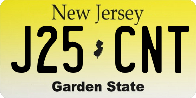 NJ license plate J25CNT