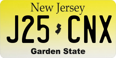 NJ license plate J25CNX