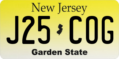 NJ license plate J25COG