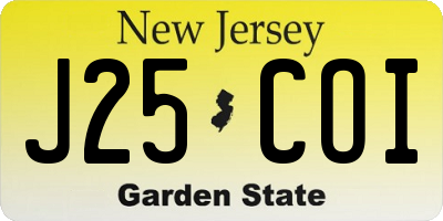 NJ license plate J25COI