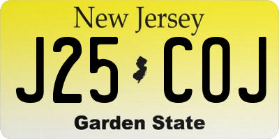 NJ license plate J25COJ