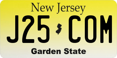 NJ license plate J25COM
