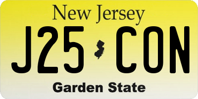 NJ license plate J25CON
