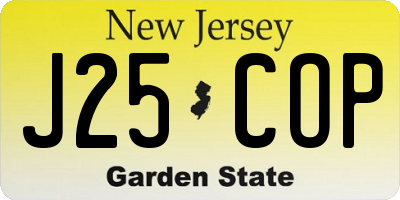 NJ license plate J25COP