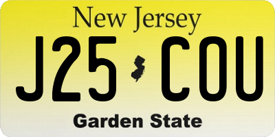 NJ license plate J25COU