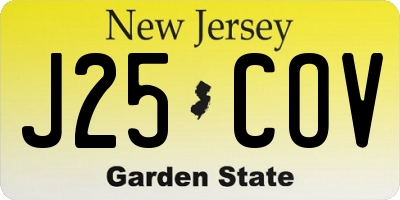 NJ license plate J25COV