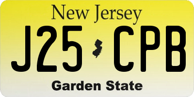 NJ license plate J25CPB