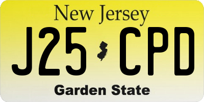 NJ license plate J25CPD
