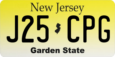 NJ license plate J25CPG