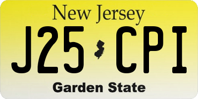 NJ license plate J25CPI