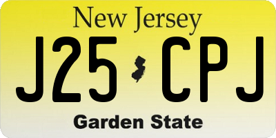 NJ license plate J25CPJ