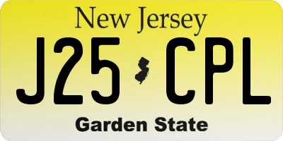 NJ license plate J25CPL