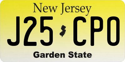 NJ license plate J25CPO
