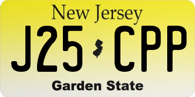 NJ license plate J25CPP