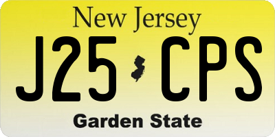 NJ license plate J25CPS