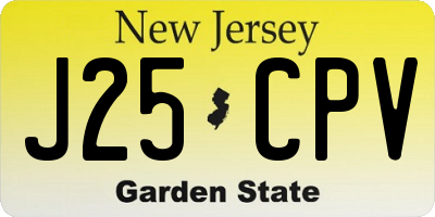 NJ license plate J25CPV