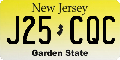 NJ license plate J25CQC