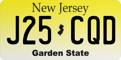 NJ license plate J25CQD