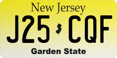 NJ license plate J25CQF