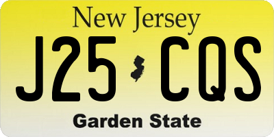 NJ license plate J25CQS