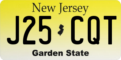 NJ license plate J25CQT