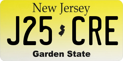 NJ license plate J25CRE