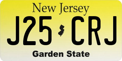 NJ license plate J25CRJ
