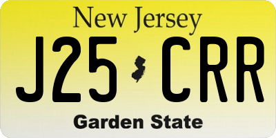 NJ license plate J25CRR