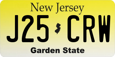 NJ license plate J25CRW