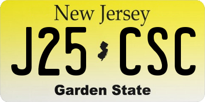 NJ license plate J25CSC
