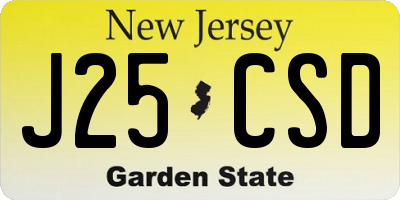NJ license plate J25CSD