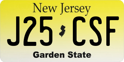 NJ license plate J25CSF