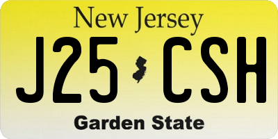 NJ license plate J25CSH
