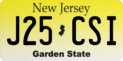 NJ license plate J25CSI