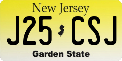 NJ license plate J25CSJ