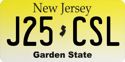 NJ license plate J25CSL