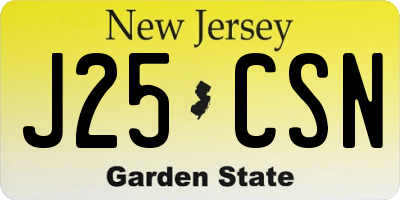 NJ license plate J25CSN