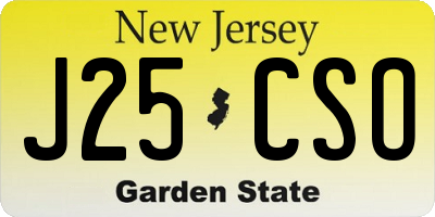 NJ license plate J25CSO