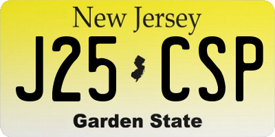NJ license plate J25CSP