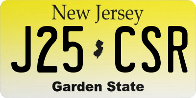 NJ license plate J25CSR