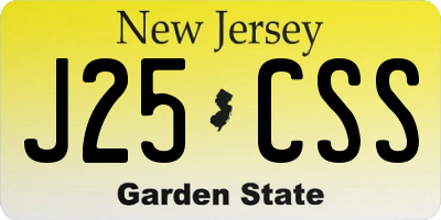 NJ license plate J25CSS