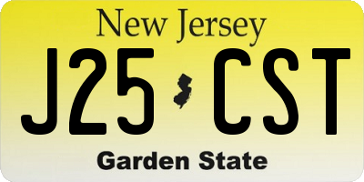 NJ license plate J25CST