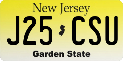 NJ license plate J25CSU