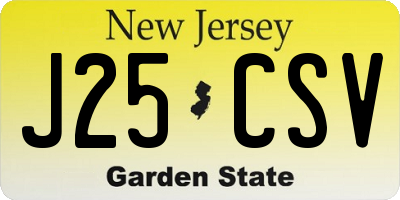 NJ license plate J25CSV