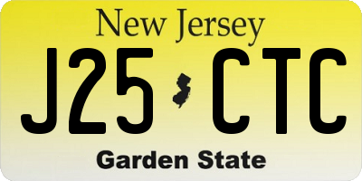 NJ license plate J25CTC