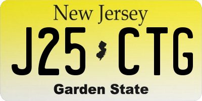 NJ license plate J25CTG