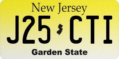 NJ license plate J25CTI